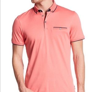 NWT Ted Baker Kozani Coral Pink Polo Shirt